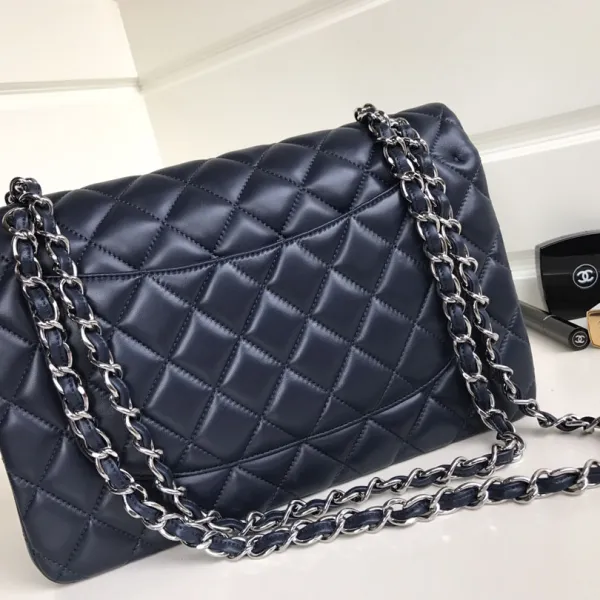 Chanel CF Blue / Navy Blue Quilted Lambskin Leather Crossbody Bags - Image 10