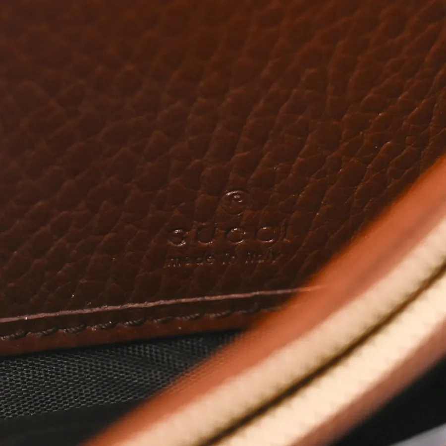 Gucci Small Jackie 1961 Chain Wallet Blue Tea Calfskin Leather & GG Monogram New Denim Gold Hardware