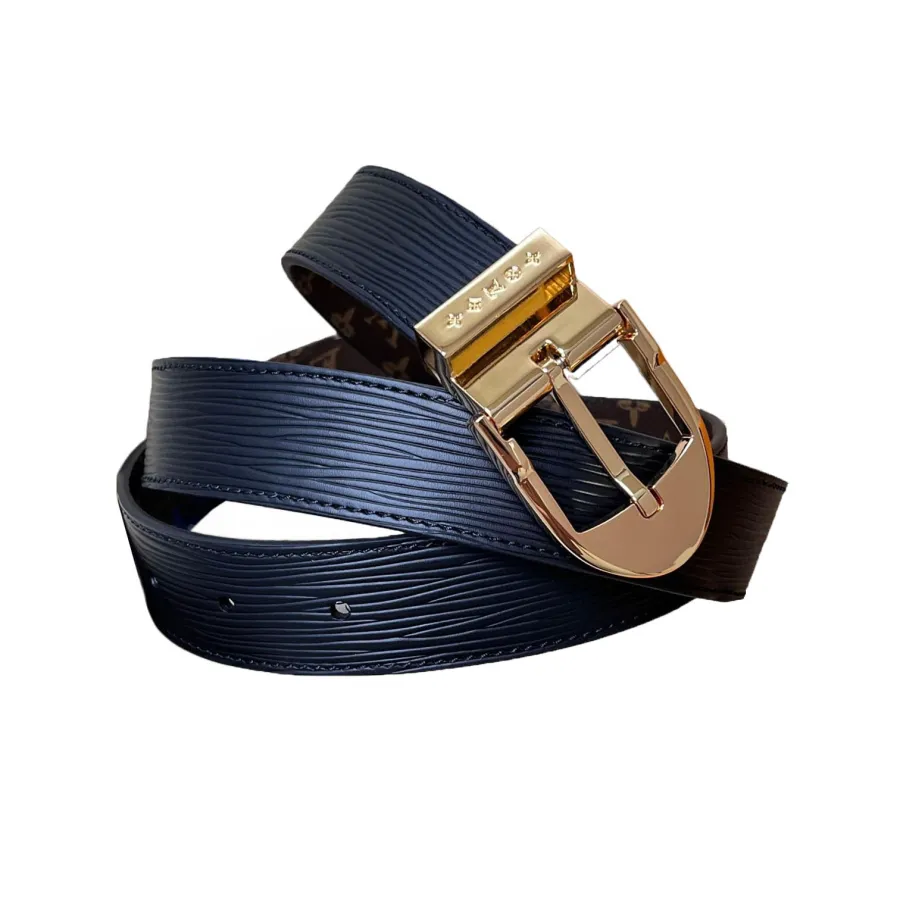 Louis Vuitton Women's Timeless Epi Belt In Black/Red/Pink Calfskin And Monogram Canvas With Gold/Silver Hardware 30mm