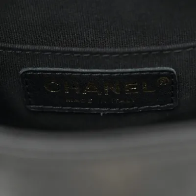 Chanel Duma Pockets Drawstring Backpack Small Black Quilted Shiny Caviar Leather Light Gold Hardware