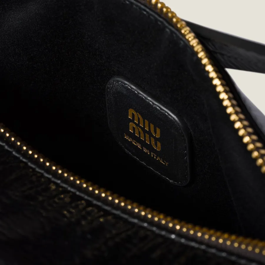 Miu Miu Oil-Wax Coated Leather Black﻿ Top-Handle Bags