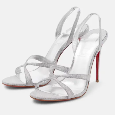Christian Louboutin Silver stiletto heels and high-heeled sandals