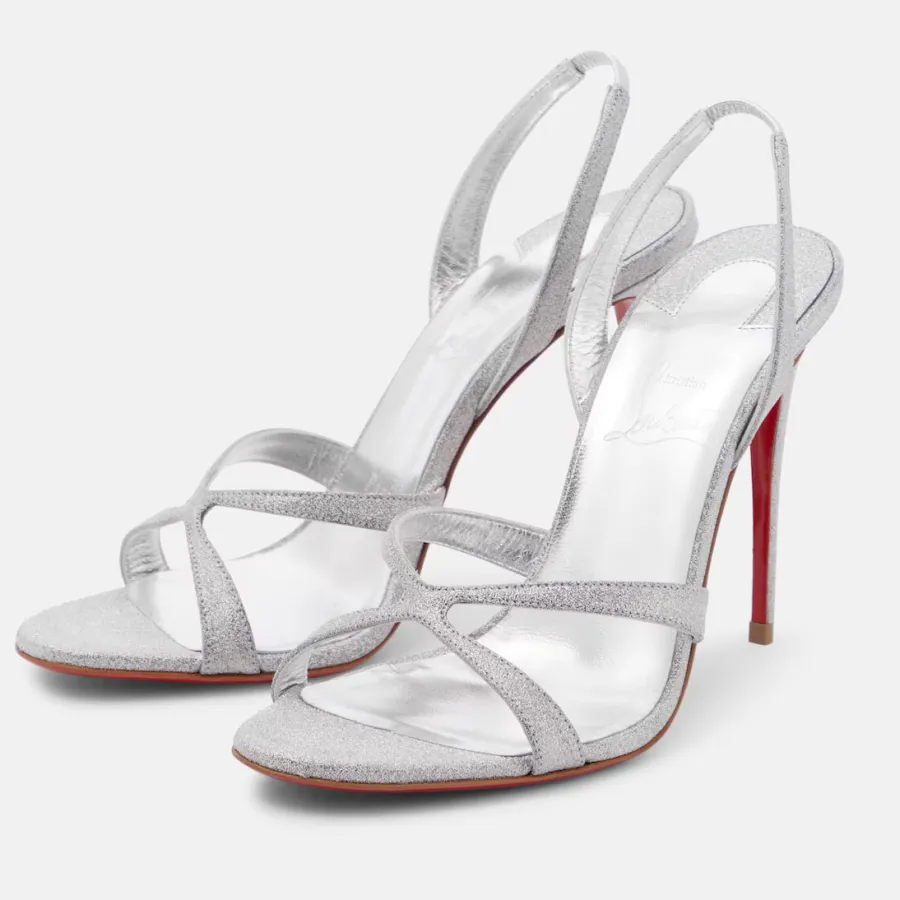 Christian Louboutin Silver stiletto heels and high-heeled sandals