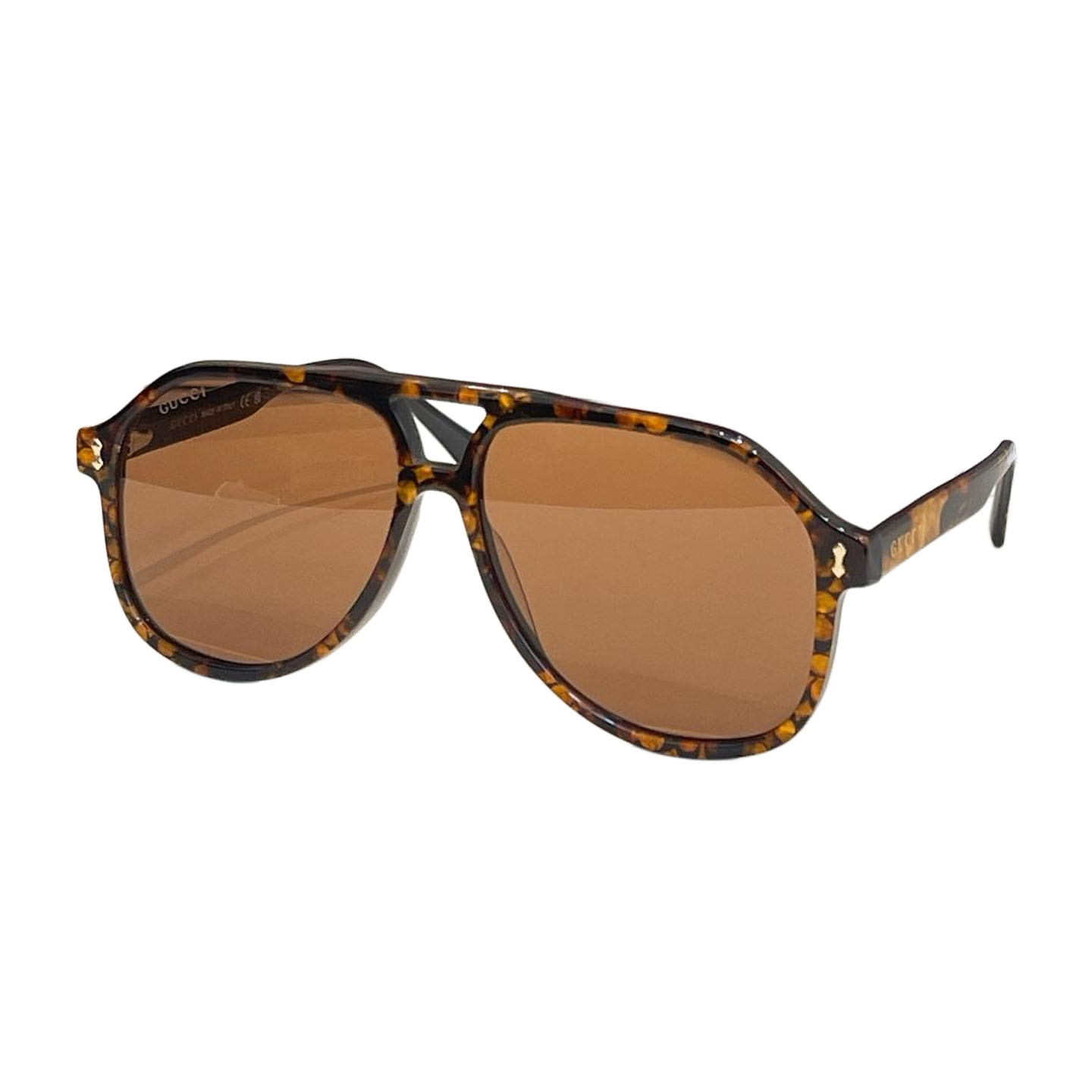 Óculos Aviador Gucci leopardo marrom/leopardo verde/preto/berinjela/leopardo amarelo/vermelho/verde/fulvo Tamanho 58口14-145