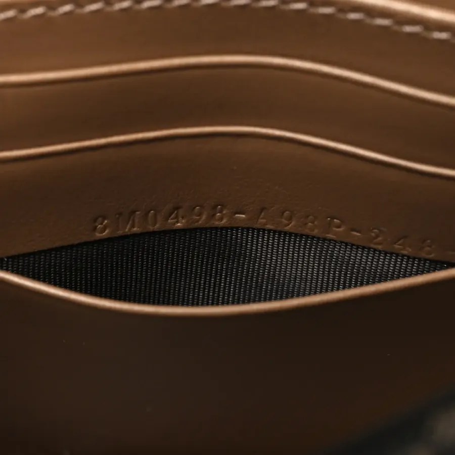 Fendi FF 1974 Wallet On Chain Tobacco/Moro Jacquard Fabric Gold Hardware