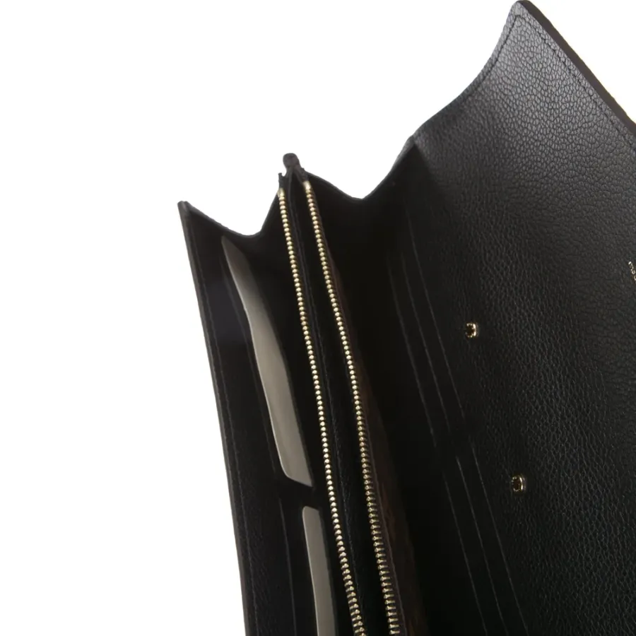 Louis Vuitton Medium Pallas Wallet Monogram Coated Canvas Brass Hardware