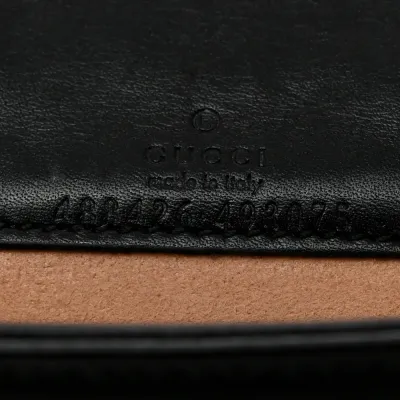 Gucci Mini GG Marmont Bag Black Calfskin Matelassé Leather Aged Gold Hardware