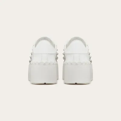VALENTINO Women's calfskin and metallic platform sneakers