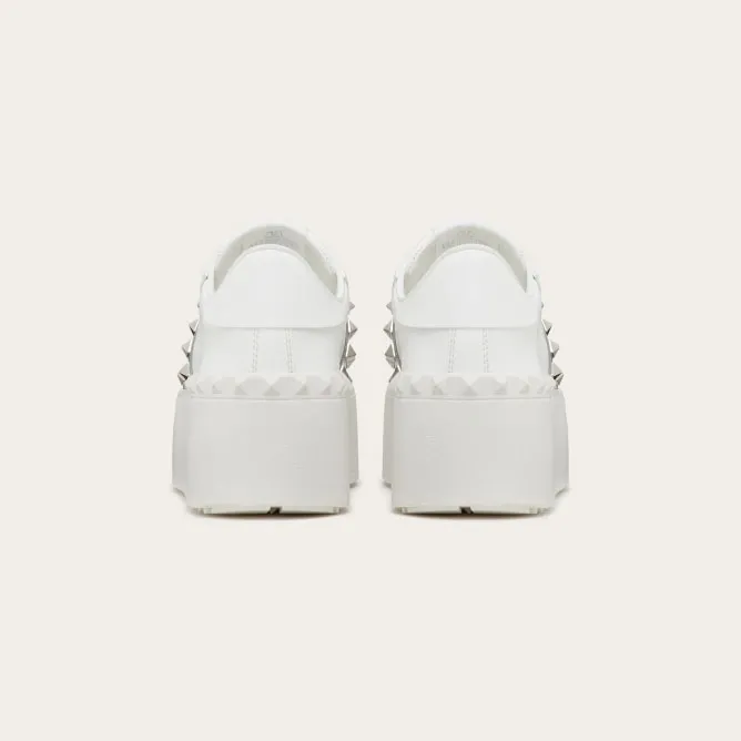 VALENTINO Women's calfskin and metallic platform sneakers