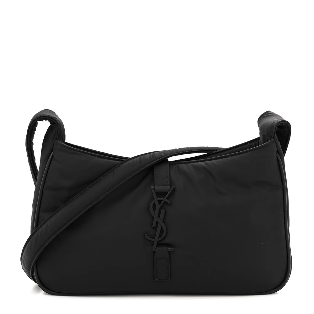 Saint Laurent Medium Le 5 À 7 Hobo Preto Econyl Nylon Ferragens Pretas
