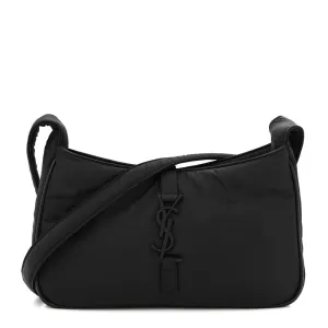 Saint Laurent Medium Le 5 À 7 Hobo Black Econyl Nylon Black Hardware