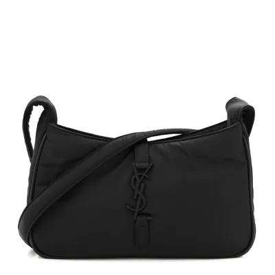 Saint Laurent Medium Le 5 À 7 Hobo Black Econyl Nylon Black Hardware