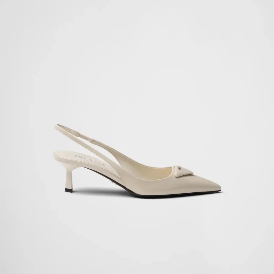 PRADA Patent paint leather White High Heels Shoes