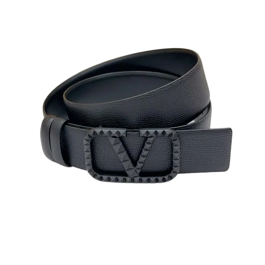 Valentino V Buckle With Rockstud Belt In White/Black/Blue/Brown/Red Calfskin With Black/Gold/Silver Hardware 40mm