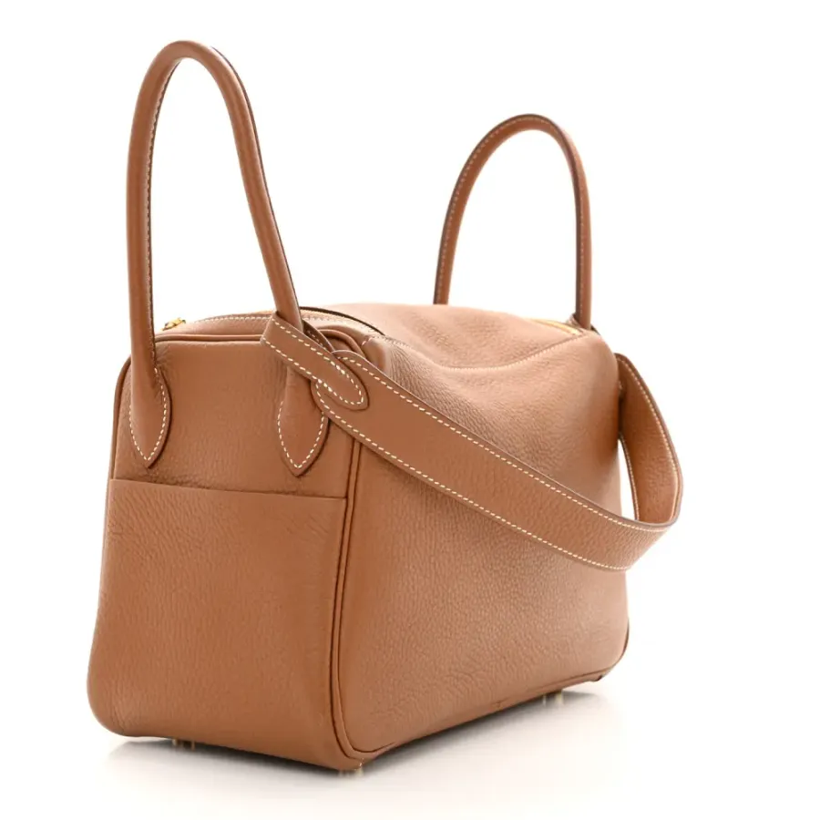 Hermès Lindy 26 Brown Taurillon Clemence Leather Gold Hardware