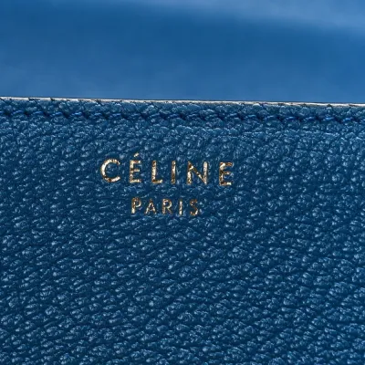 Celine Medium Classic Box Flap Bag Deepsea Goatskin Leather Gold Hardware