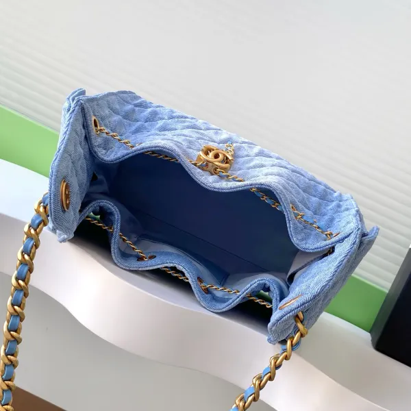 Chanel Denim blue/purple Abrasive Sand Leather Shoulder Bags - Image 9