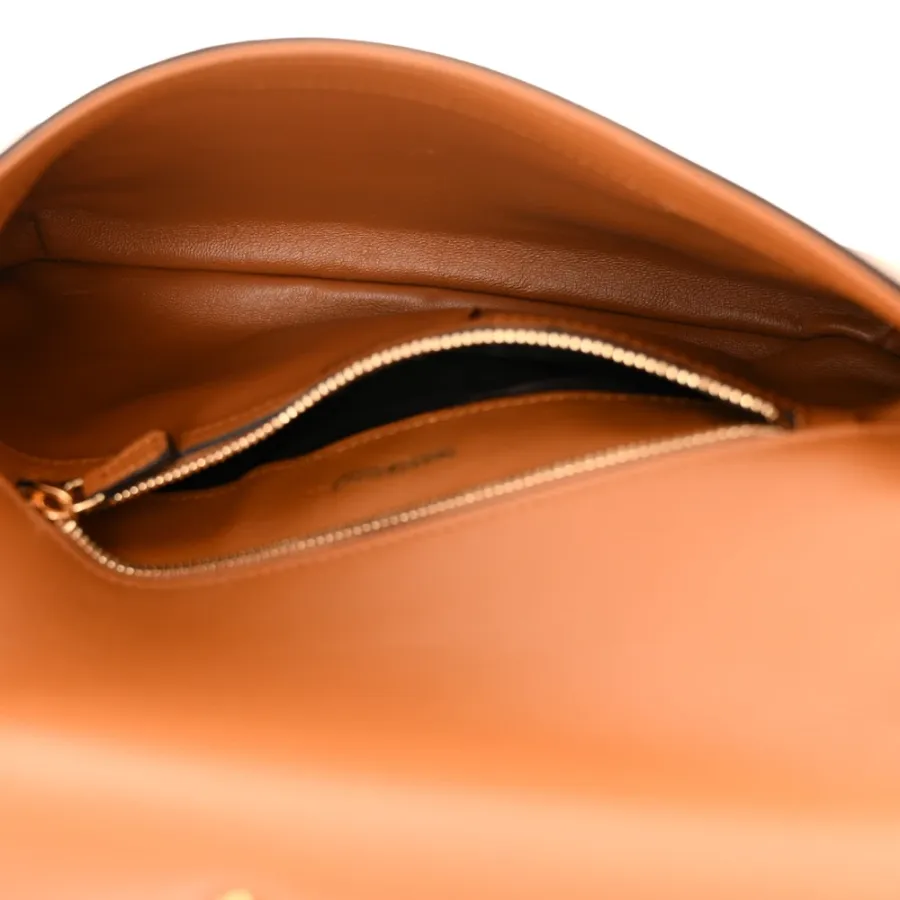 Gucci Medium Blondie Chain Shoulder Flap Bag Cognac Roxy Calfskin Leather Brass Hardware