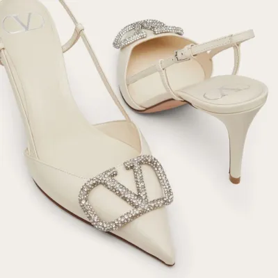 VALENTINO Calfskin heels with back trim (heel height 8cm)