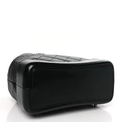 Chanel Gabrielle Backpack Small Black Quilted Aged Calfskin Leather Mixed Metal Hardware