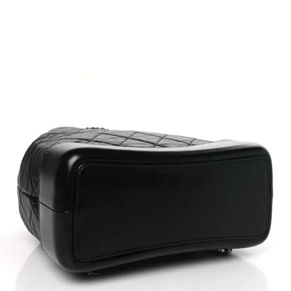 Chanel Gabrielle Backpack Small Black Quilted Aged Calfskin Leather Mixed Metal Hardware - Image 6