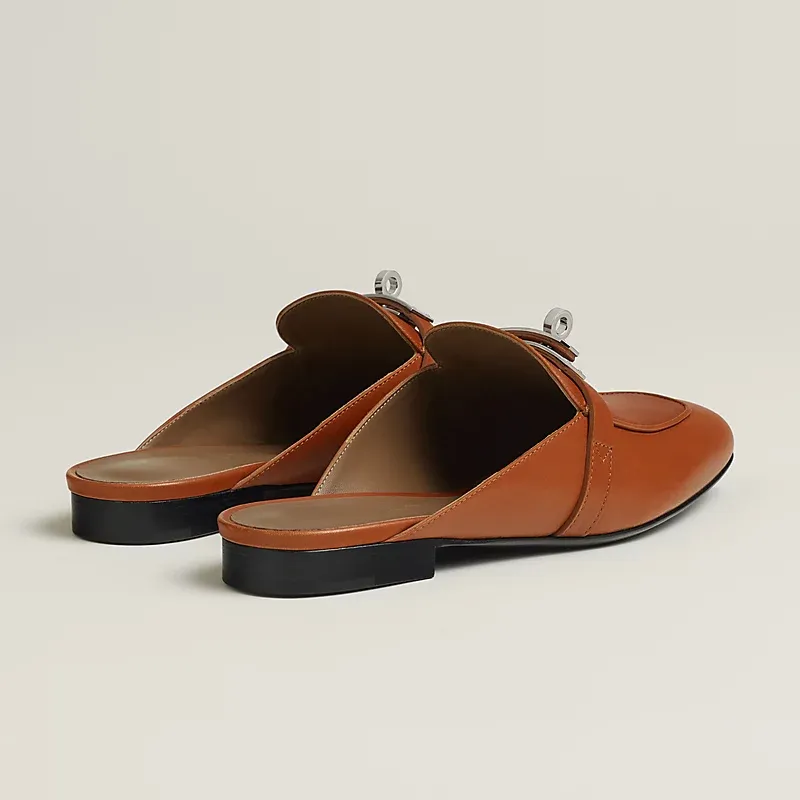 HERMES Oz Mule Brown Slippers