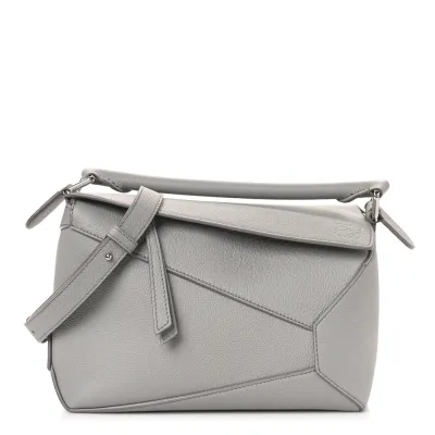 Loewe Puzzle Bag Small Pearl Grey Calfskin Leather