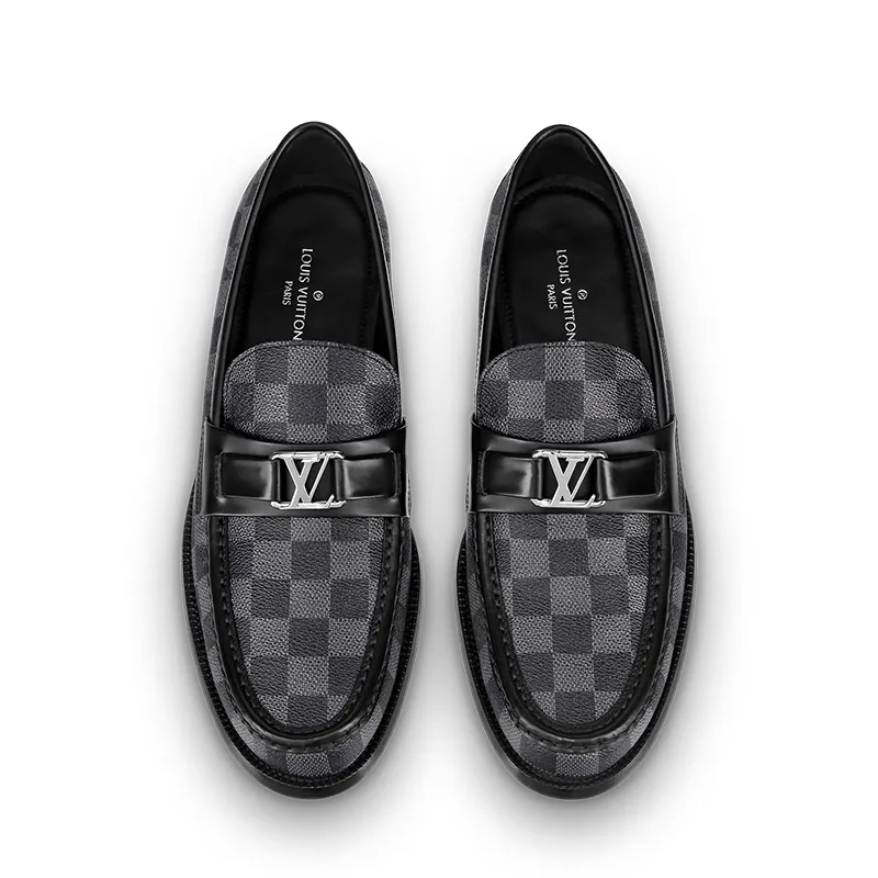 Louis Vuitton men's Grey leather shoes Loafers