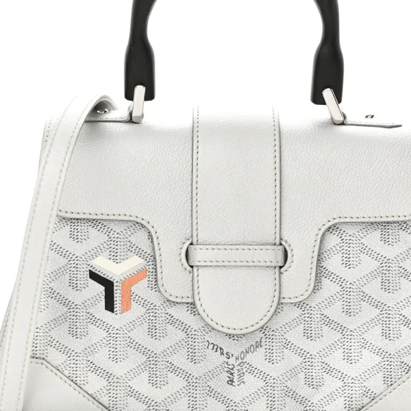 Goyard Mini Saigon Bag Precious Metals Goyardine Canvas Silver Hardware - Image 7