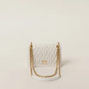 Miu Miu Quilted Lambskin Leather white Shoulder Bags