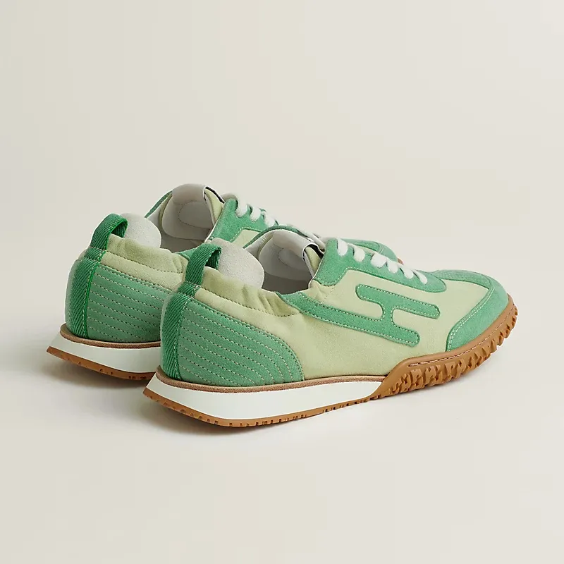HERMES Jet Sneakers Green Sports Shoes