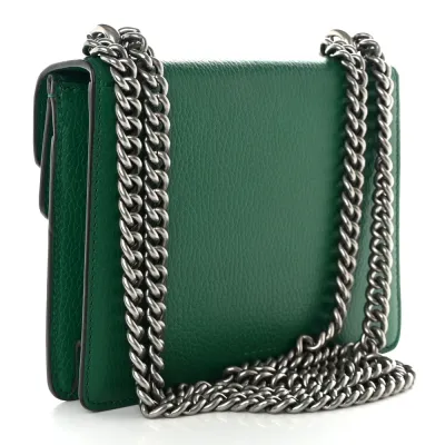 Gucci Mini Dionysus Shoulder Bag Emerald Calfskin Leather Aged Silver Hardware