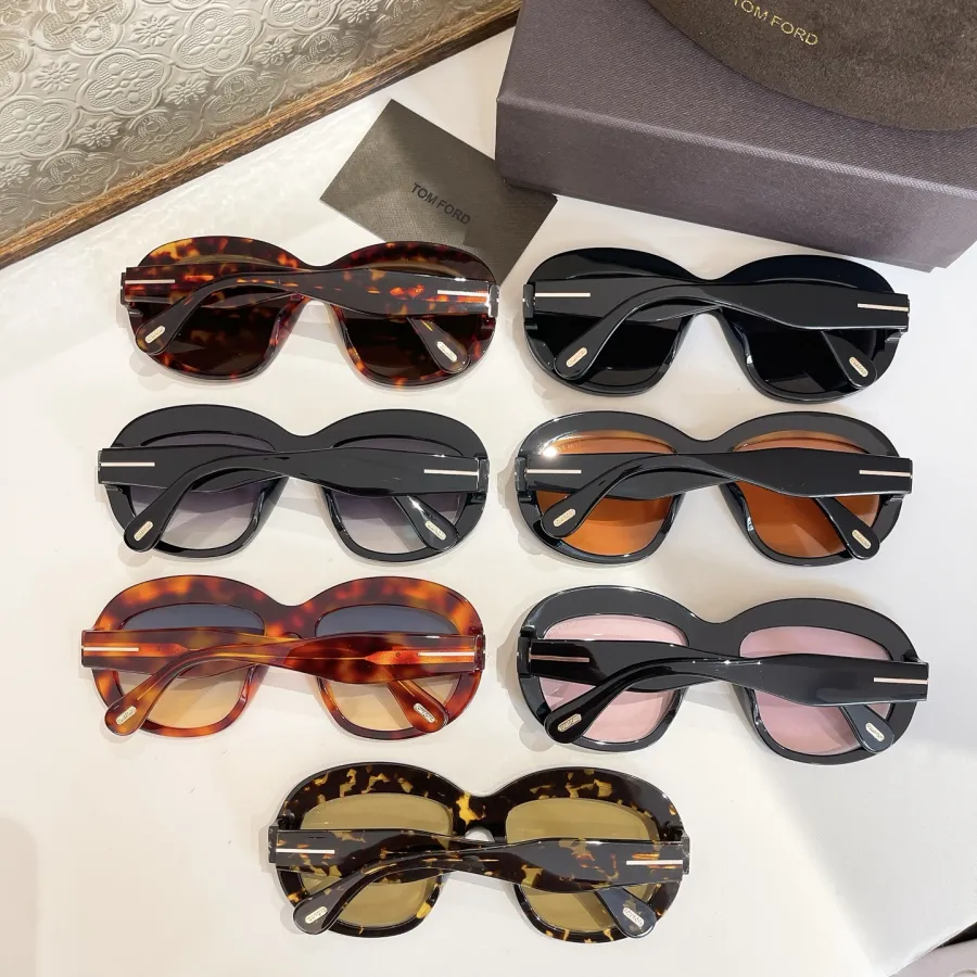 Tom Ford round frame glasses leopard brown/black/orange black/eggplant/leopard blue/yellow leopard/light pink black color Size 62口12-140