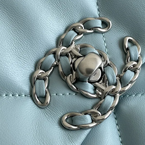 Chanel 19 Bag Light Blue Olive Green Grey Blue Navy Blue Yellow Caramel 26cm - Image 7