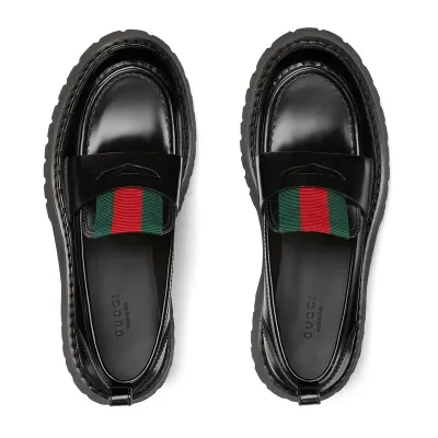 Gucci black webbing loafers