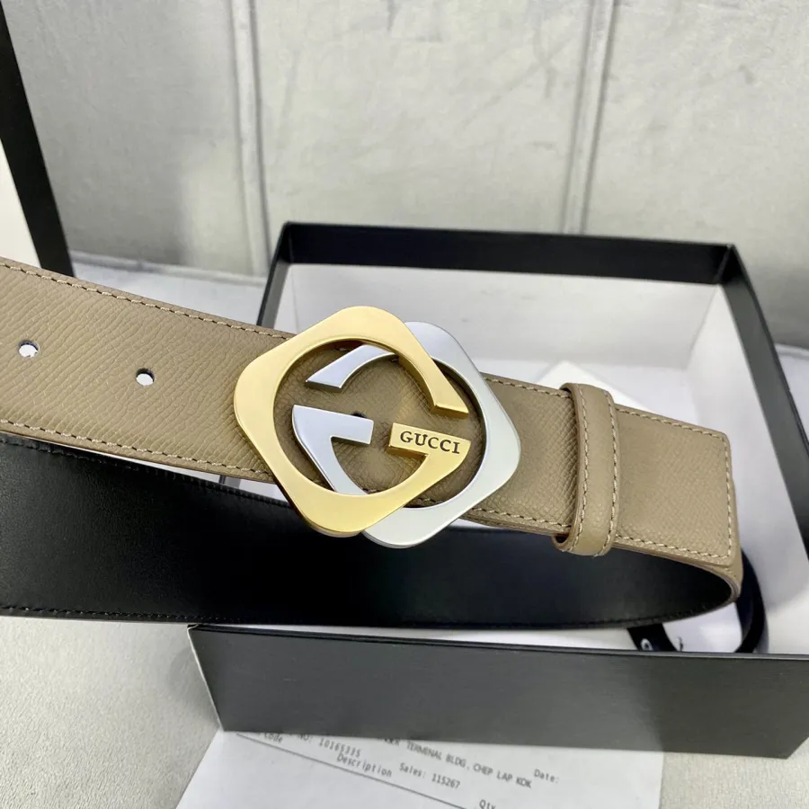 Gucci Men's Double G Buckle Belt In Brown/Red/Black/Beige Calfskin With Gold/Silver Hardware 40mm