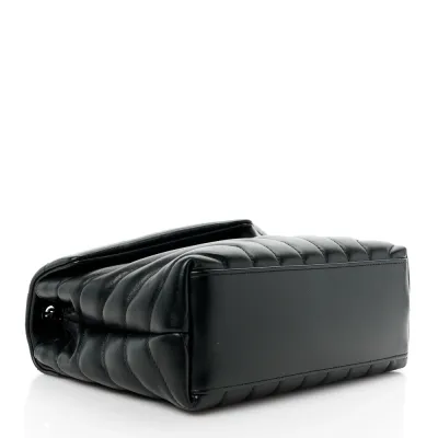 Saint Laurent Small Loulou Chain Satchel Black Y-Quilted Monochrome Monogram Calfskin Leather Incognito Hardware