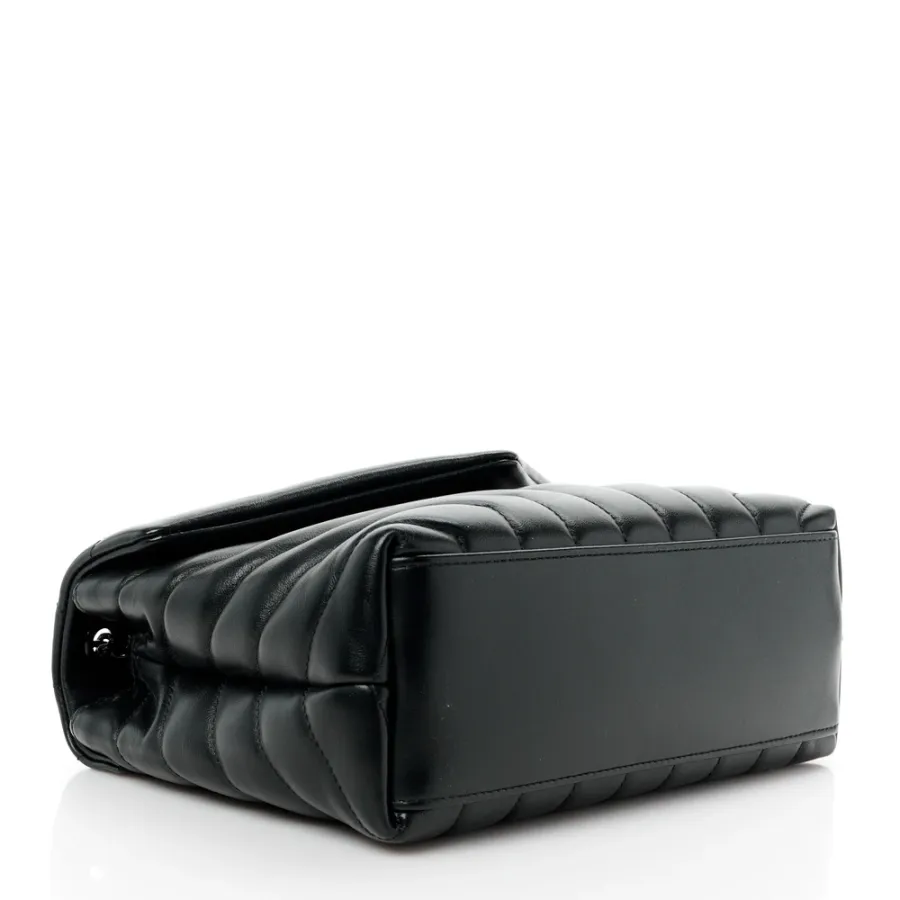 Saint Laurent Small Loulou Chain Satchel Black Y-Quilted Monochrome Monogram Calfskin Leather Incognito Hardware