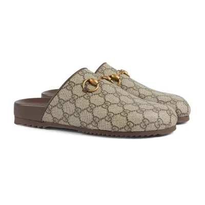 Gucci horseshoe buckle baotou round headed brown slippers