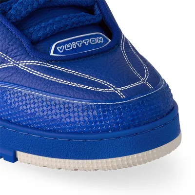 Louis Vuitton Men's blue grain calfskin skateboard sneakers