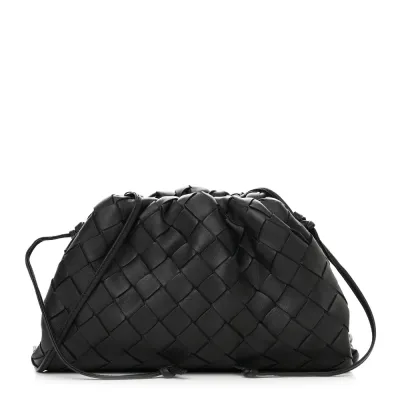 Bottega Veneta Mini Intrecciato Pouch Black Nappa Leather