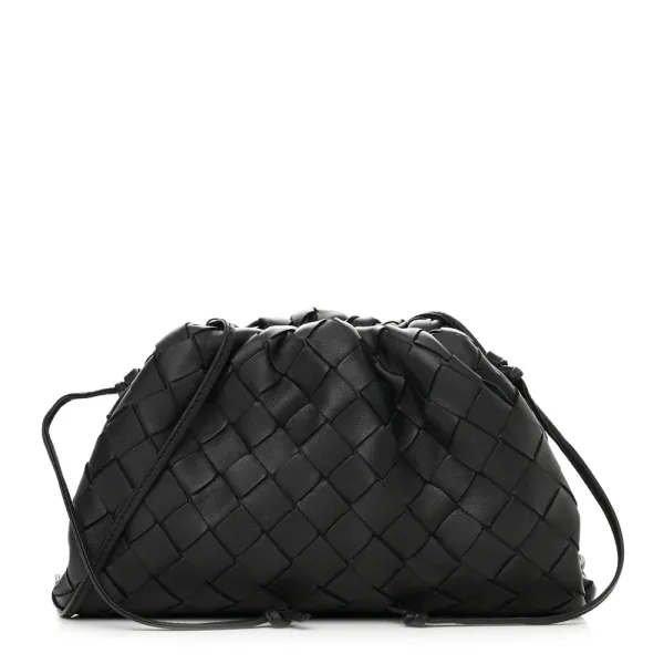 Bottega Veneta Mini Intrecciato Pouch Black Nappa Leather