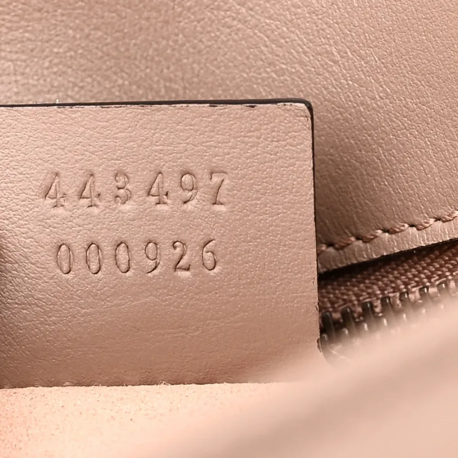 Gucci Small GG Marmont Shoulder Bag Porcelain Rose Calfskin Matelassé Leather Gold Hardware