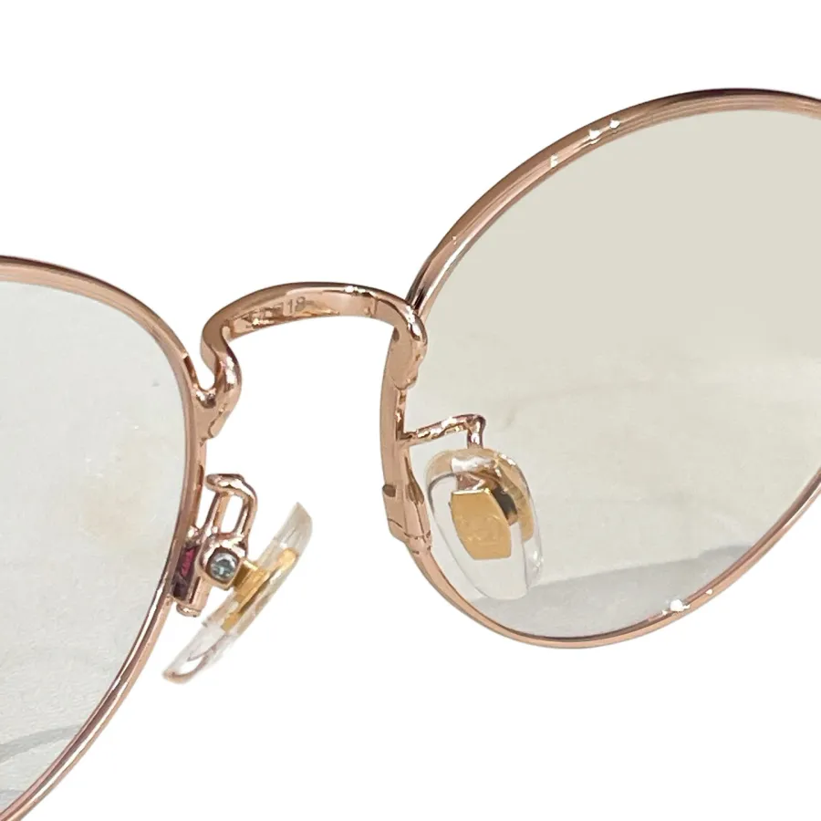 Gucci Round frame glasses rose gold/leopard gold/silver color transparent lens Size 54口18-140