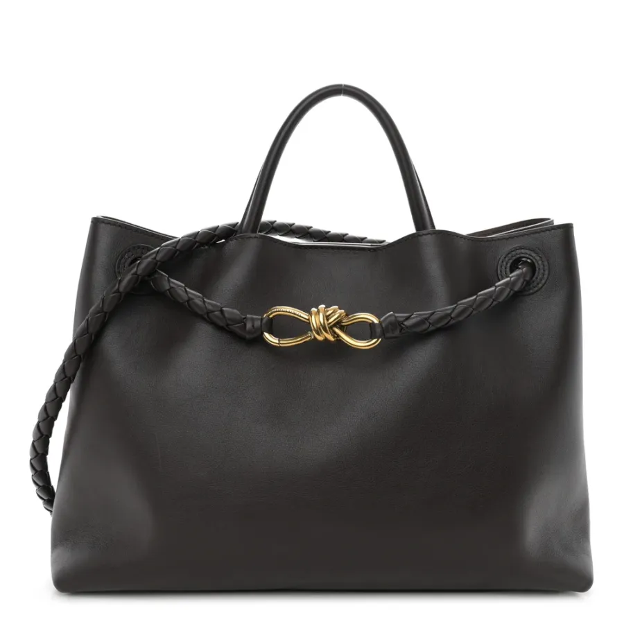 Bottega Veneta Medium Andiamo Shoulder Bag Fondant Silky Calfskin Leather Gold Hardware