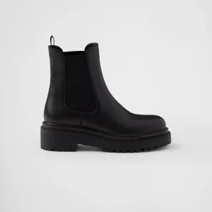 PRADA Black leather Chelsea boots