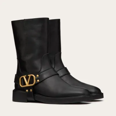 VALENTINO VLOGO SIGNATURE Calf leather ankle boots (heel 3 cm high)