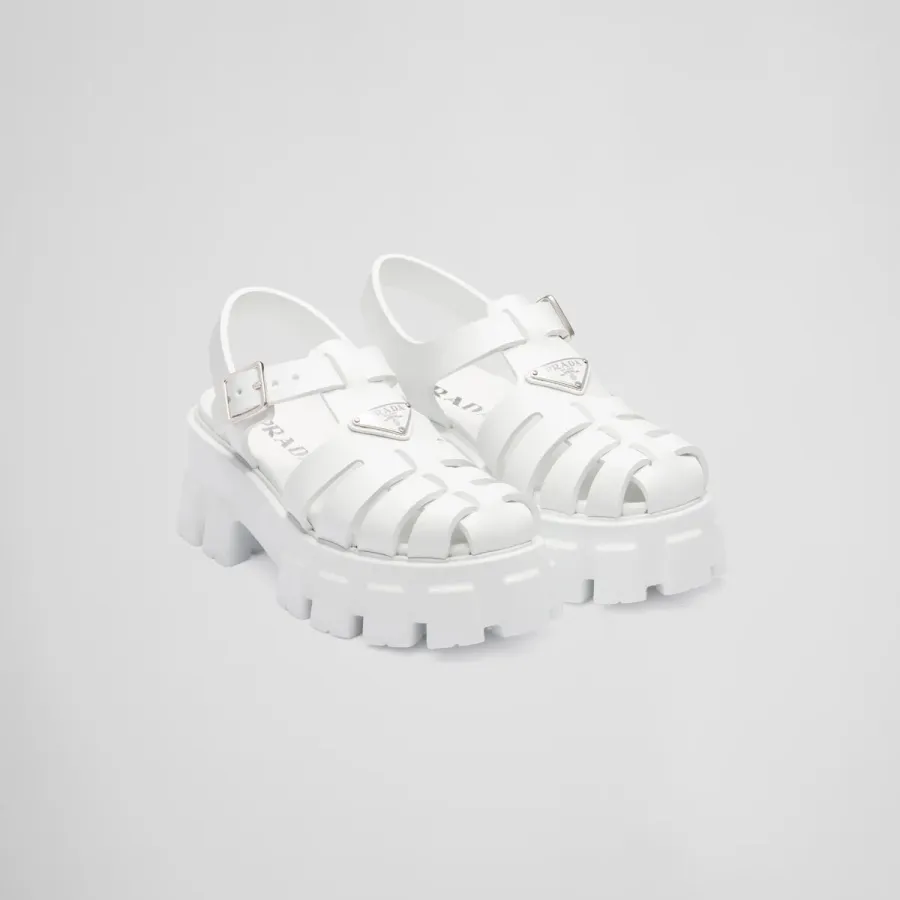 PRADA White rubber Monolith sandals