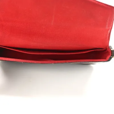 Louis Vuitton Pochette Felicie Chain Wallet PM Damier Ebene Canvas Gold Hardware