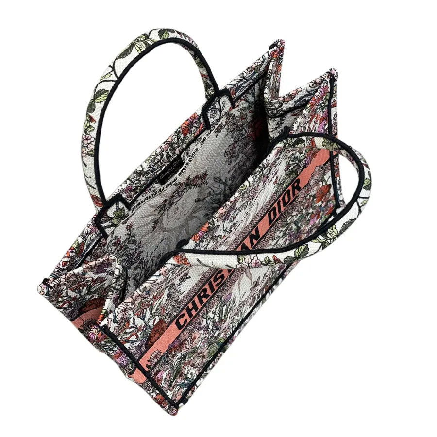 Dior Medium Dior Book Tote Ecru Multicolor 4 Saisons Printemps Soleil Embroidered Canvas